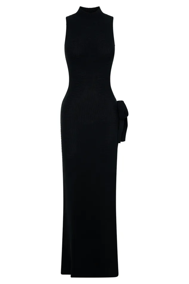 Women Meshki Dresses Stephanie Cut Out Knit Maxi Dress 8211 Black