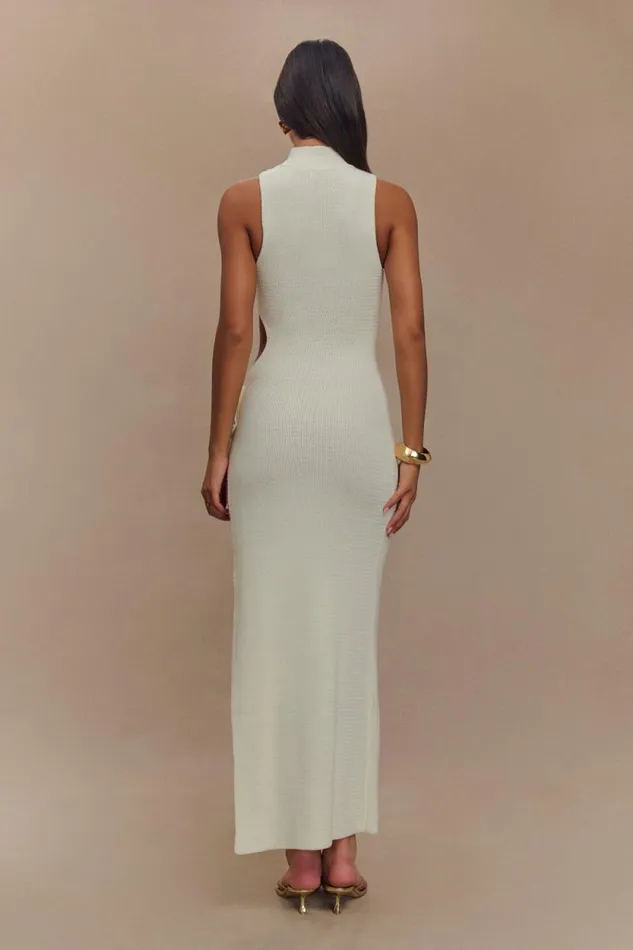 Women Meshki Dresses Stephanie Cut Out Knit Maxi Dress 8211 Ivory