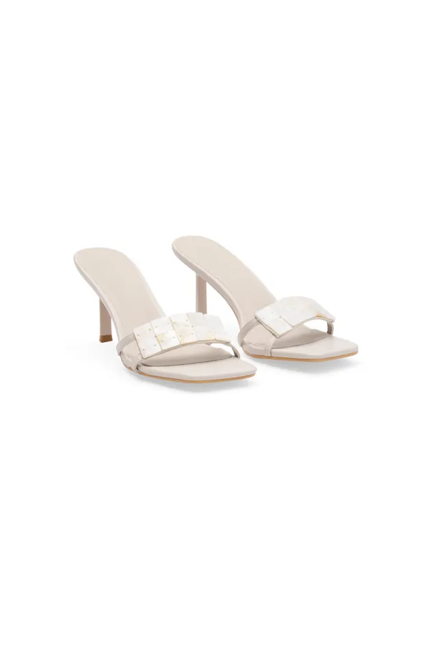 Women Meshki Shoes Lucy Shell Mules 8211 Ivory Pearl