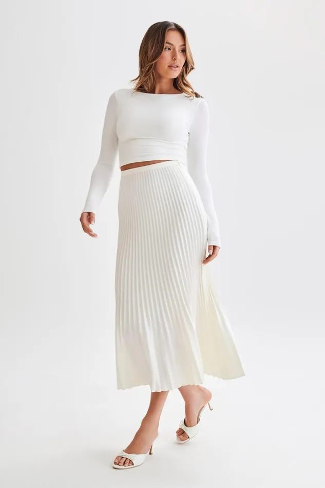 Women Meshki Tops Abigail Long Sleeve Modal Top 8211 White