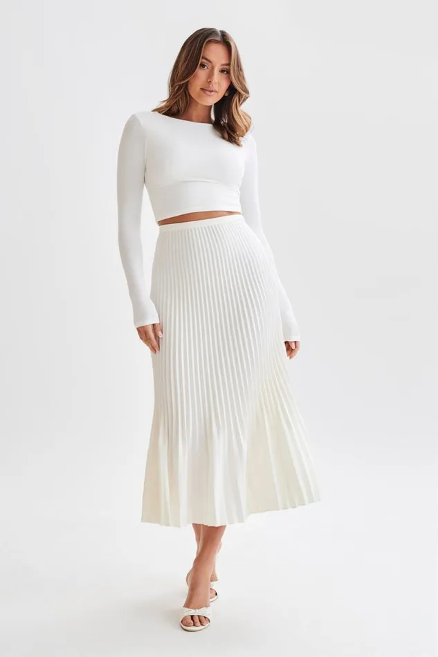 Women Meshki Tops Abigail Long Sleeve Modal Top 8211 White