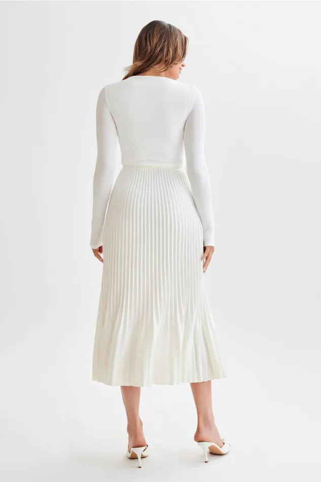 Women Meshki Tops Abigail Long Sleeve Modal Top 8211 White