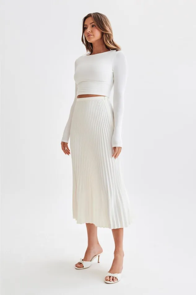 Women Meshki Tops Abigail Long Sleeve Modal Top 8211 White
