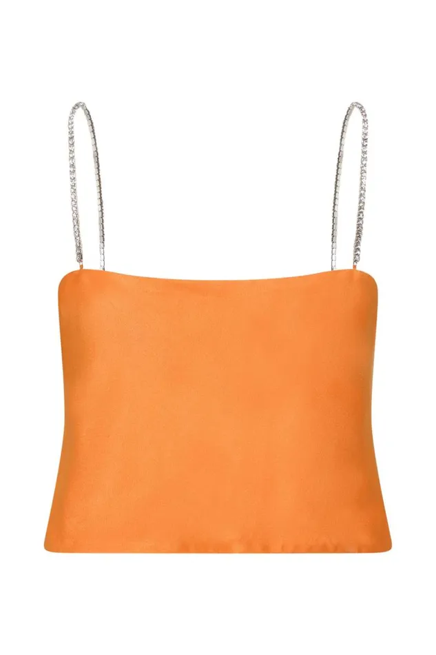Women Meshki Tops Dayana Straight Cut Crop Top 8211 Mandarin
