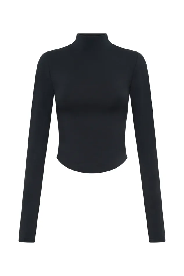 Women Meshki Tops Ember Modal Long Sleeve High Neck Top 8211 Black