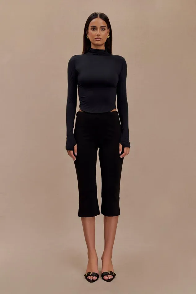 Women Meshki Tops Ember Modal Long Sleeve High Neck Top 8211 Black