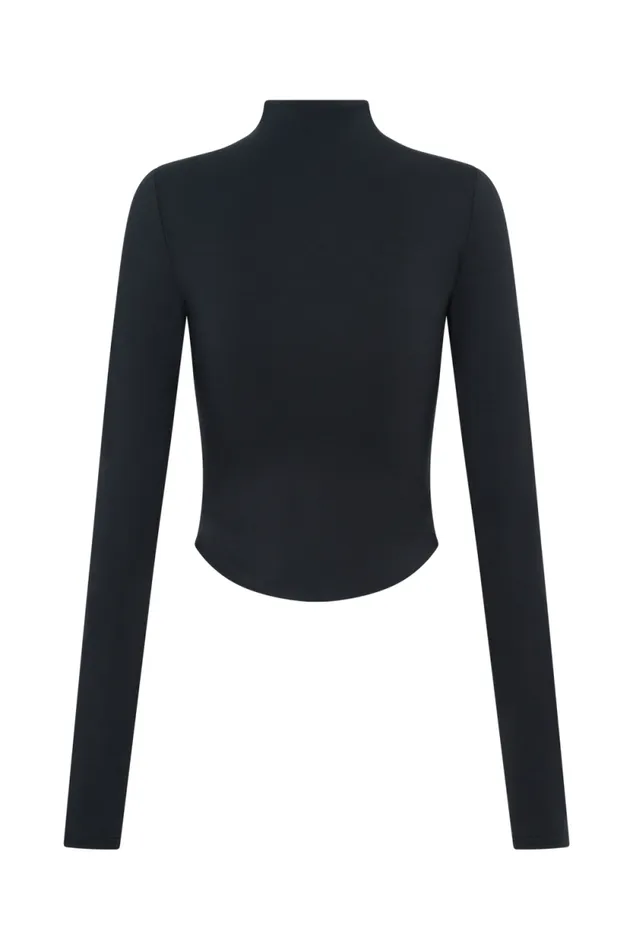 Women Meshki Tops Ember Modal Long Sleeve High Neck Top 8211 Black