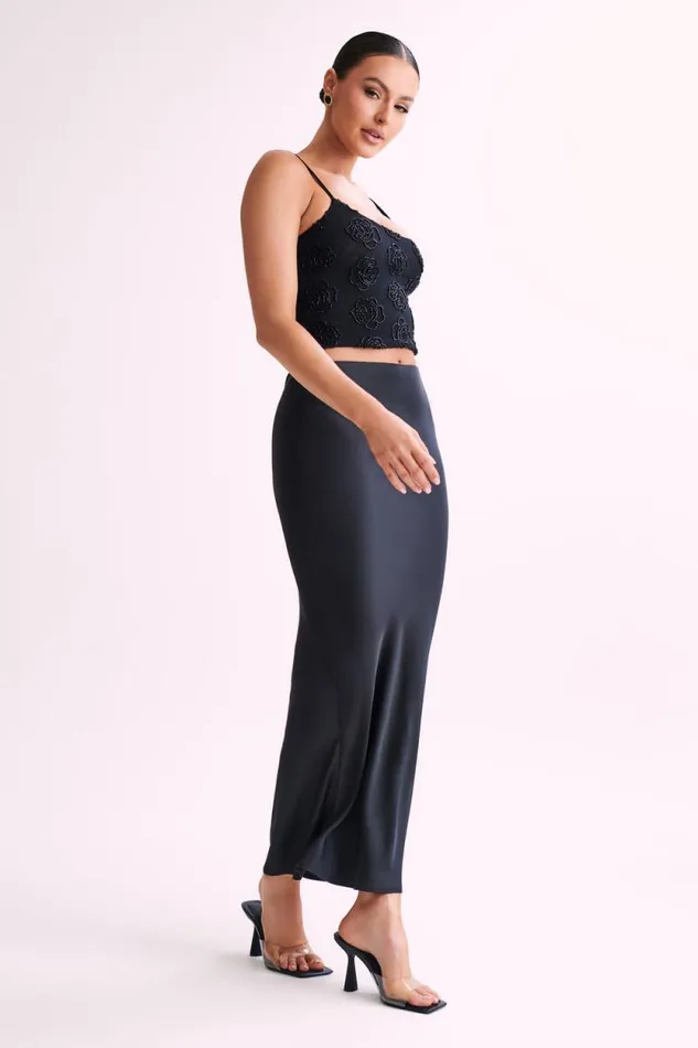 Women Meshki Tops Greta Rose Beaded Camisole 8211 Black