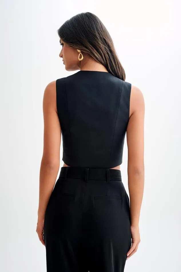 Women Meshki Tops Keely Cotton Sleeveless Top 8211 Black
