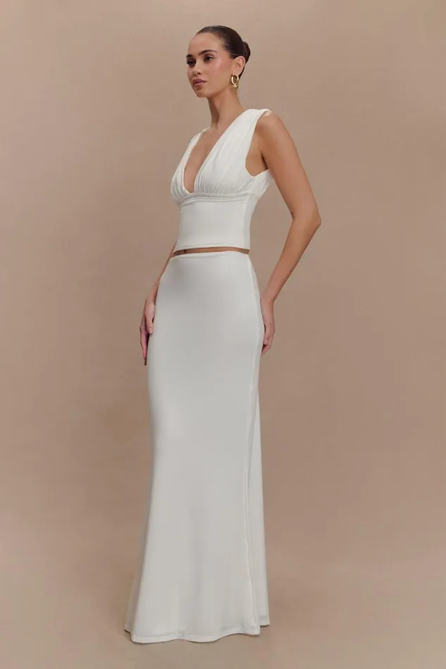 Women Meshki Tops Kerrigan Slinky Ruched Sleeveless Top 8211 White