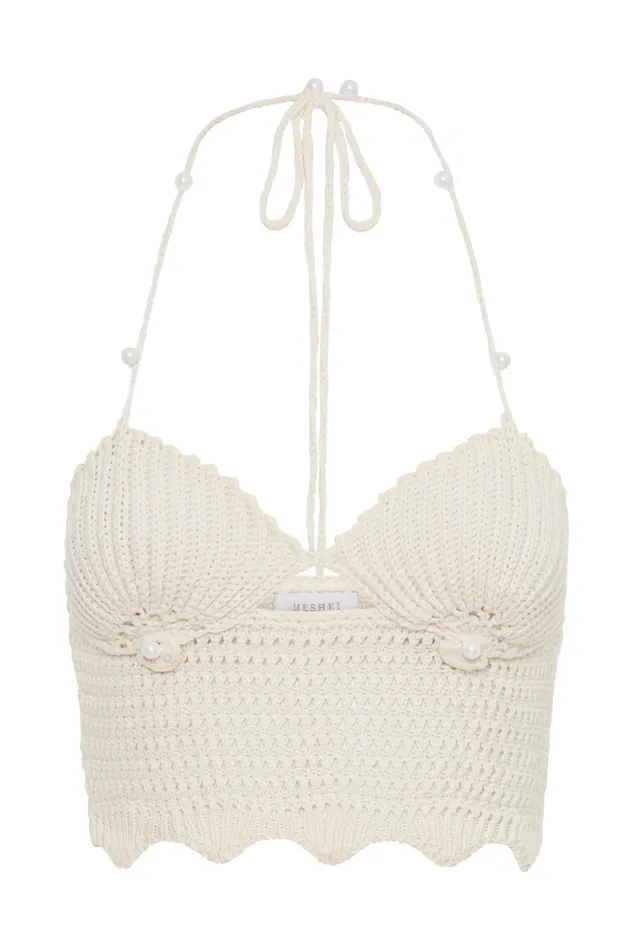 Women Meshki Tops Kira Shell Cup Knit Top 8211 Buttercream