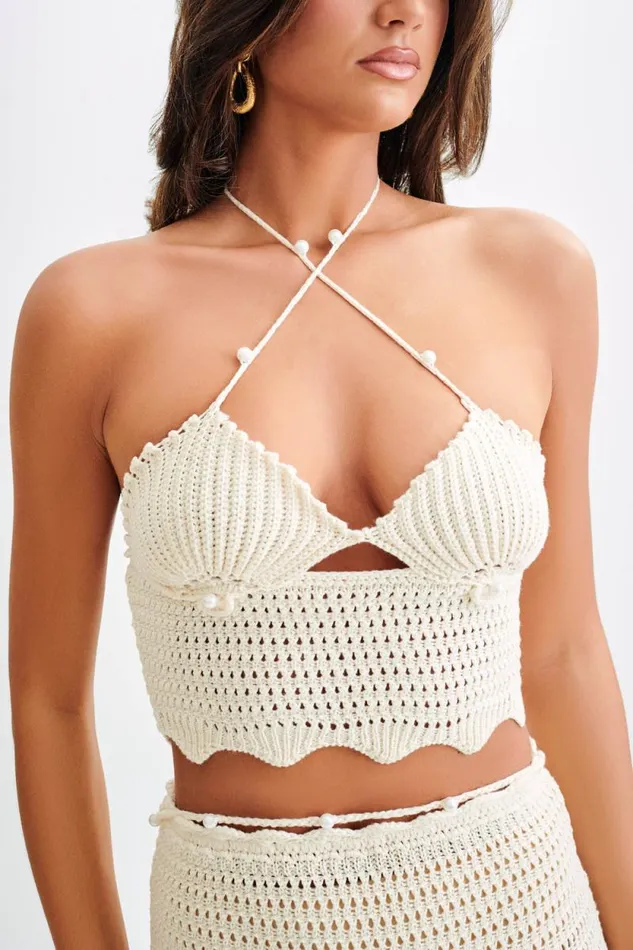 Women Meshki Tops Kira Shell Cup Knit Top 8211 Buttercream
