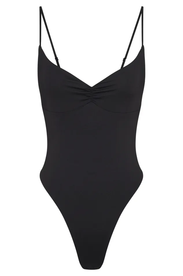 Women Meshki Tops Leah Recycled Nylon Backless Bodysuit 8211 Black