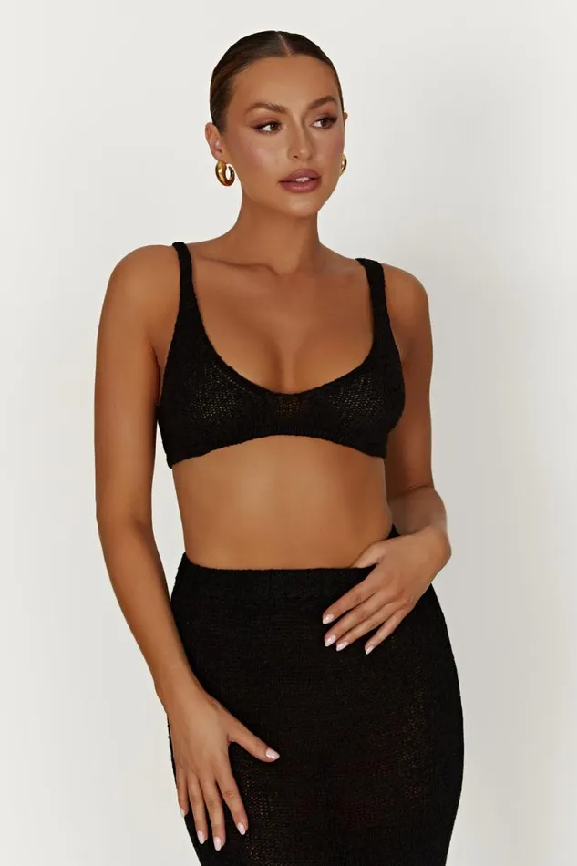 Women Meshki Tops Mary Knit Bralette 8211 Black