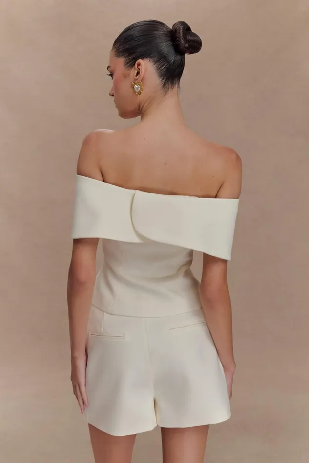 Women Meshki Tops Maxime Suiting Vest 8211 Ivory