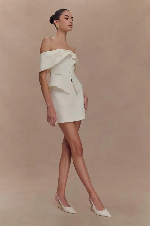 Women Meshki Tops Maxime Suiting Vest 8211 Ivory