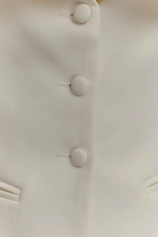 Women Meshki Tops Maxime Suiting Vest 8211 Ivory