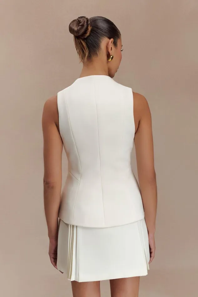 Women Meshki Tops Melinda Structured Vest Top 8211 Ivory