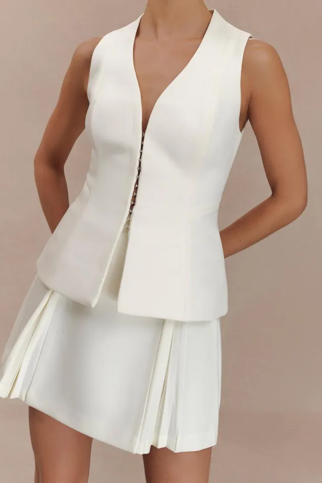 Women Meshki Tops Melinda Structured Vest Top 8211 Ivory
