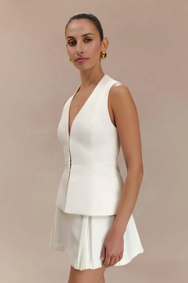 Women Meshki Tops Melinda Structured Vest Top 8211 Ivory