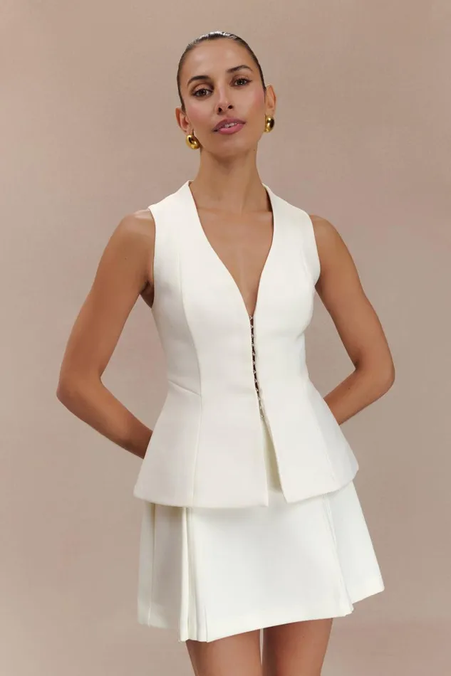 Women Meshki Tops Melinda Structured Vest Top 8211 Ivory