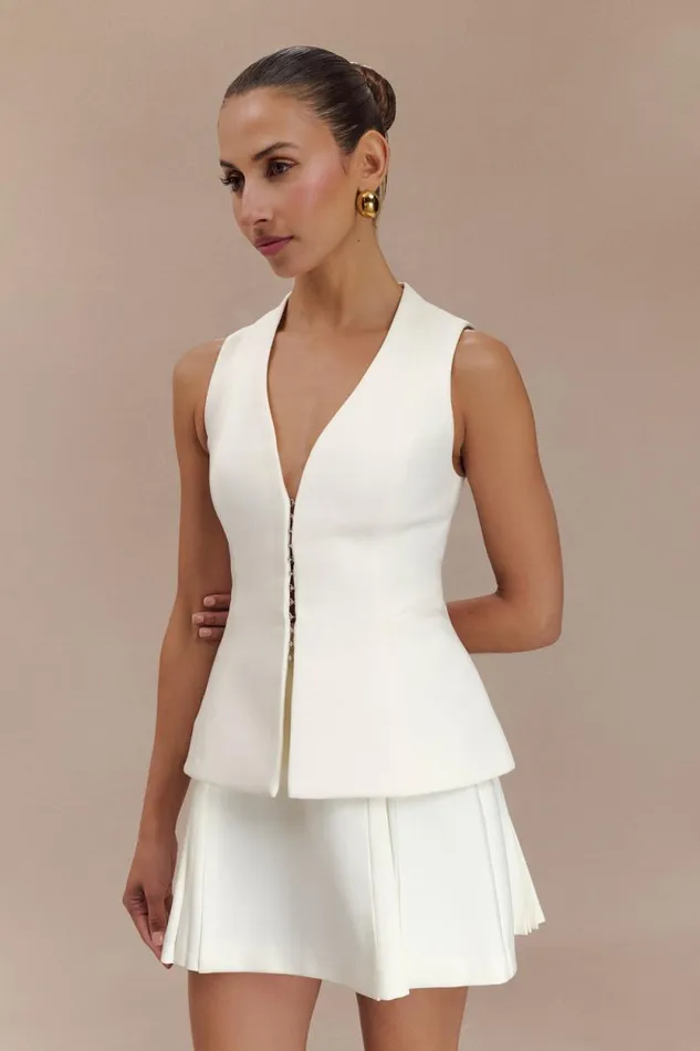 Women Meshki Tops Melinda Structured Vest Top 8211 Ivory