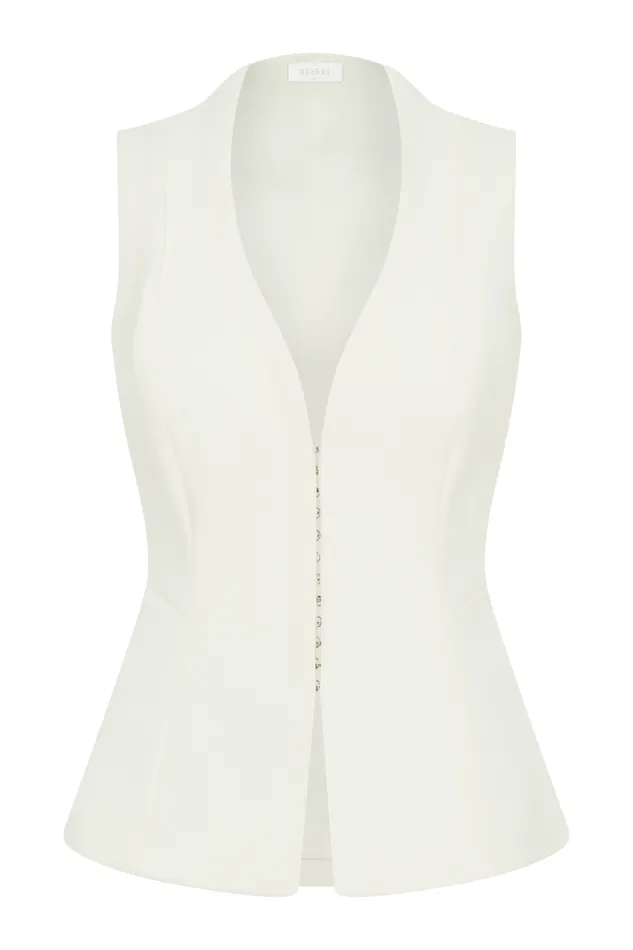 Women Meshki Tops Melinda Structured Vest Top 8211 Ivory