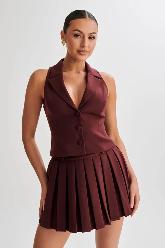 Women Meshki Tops Mura Suiting Vest 8211 Plum