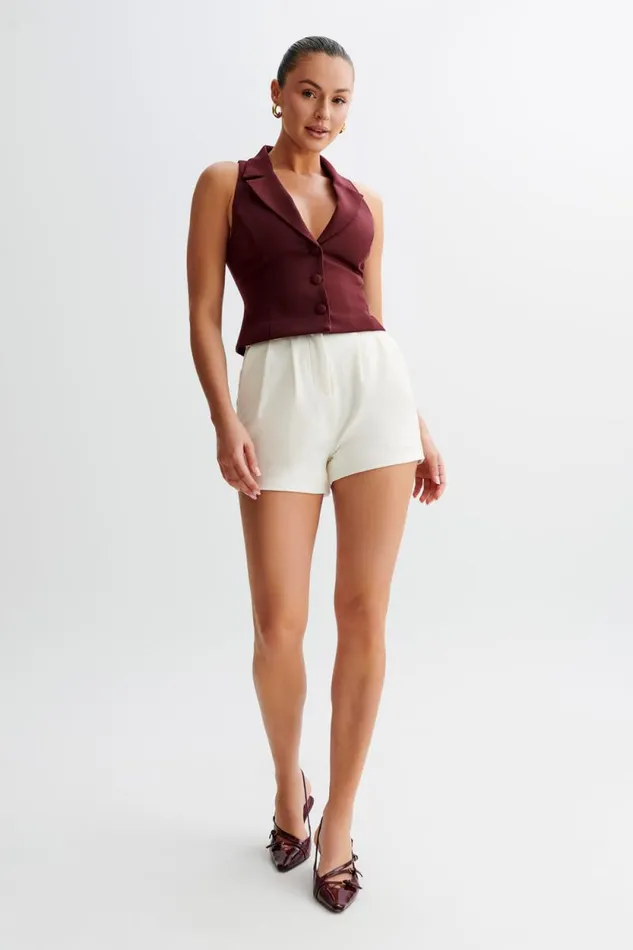 Women Meshki Tops Mura Suiting Vest 8211 Plum