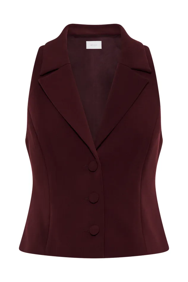 Women Meshki Tops Mura Suiting Vest 8211 Plum