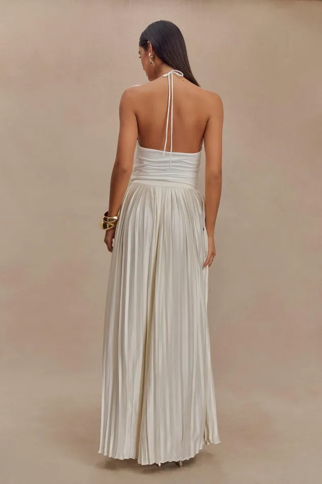 Women Meshki Tops Tyla Draped Slinky Halter Top 8211 White Women Meshki Tops Tyla Draped Slinky Halter Top 8211 White