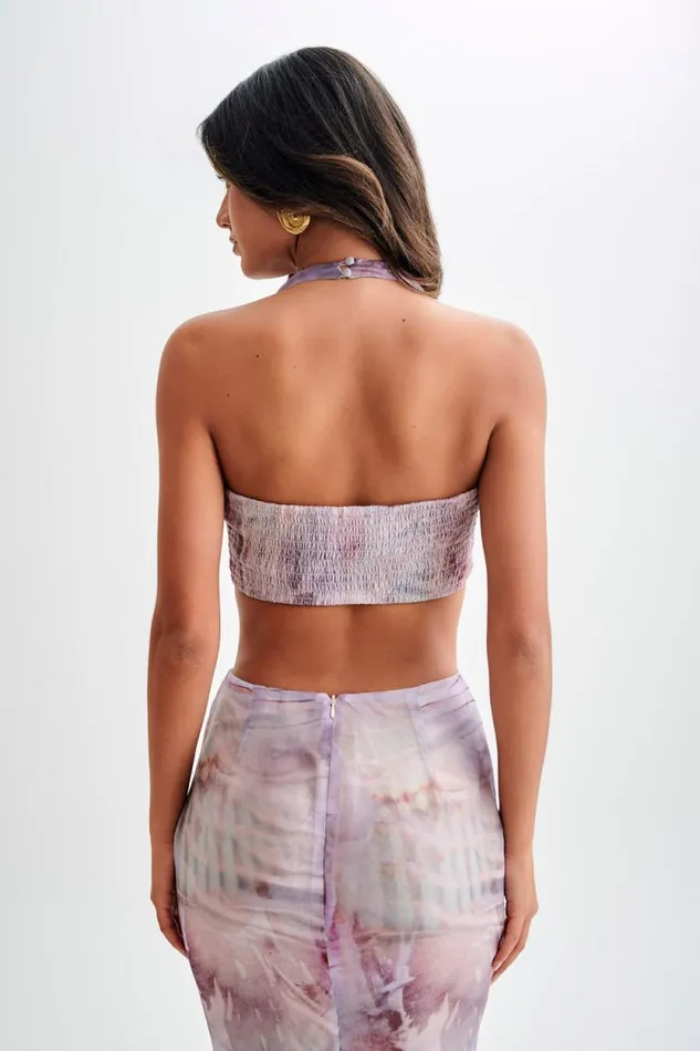 Women Meshki Tops Ursula Shell Hardware Halter Top 8211 Mermaid Shell Print