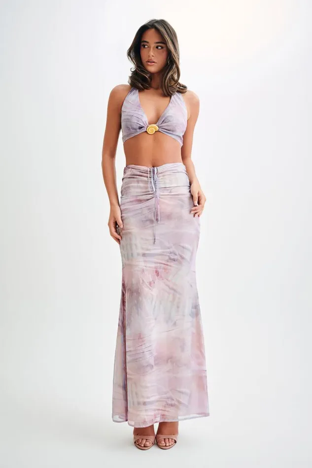 Women Meshki Tops Ursula Shell Hardware Halter Top 8211 Mermaid Shell Print
