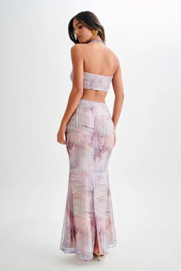 Women Meshki Tops Ursula Shell Hardware Halter Top 8211 Mermaid Shell Print