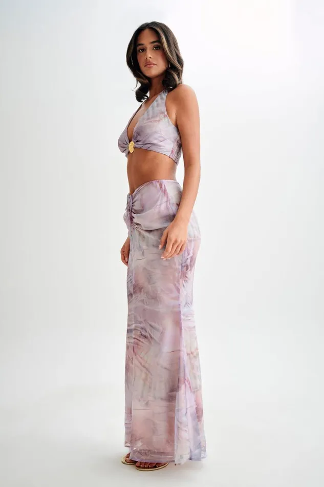 Women Meshki Tops Ursula Shell Hardware Halter Top 8211 Mermaid Shell Print