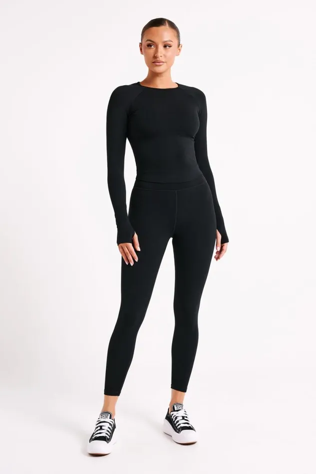 Women Meshki Tops Venus Long Sleeve Top 8211 Black