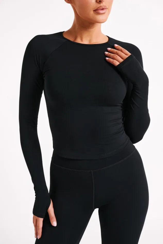 Women Meshki Tops Venus Long Sleeve Top 8211 Black