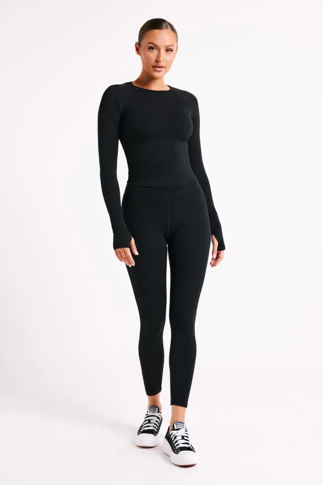 Women Meshki Tops Venus Long Sleeve Top 8211 Black