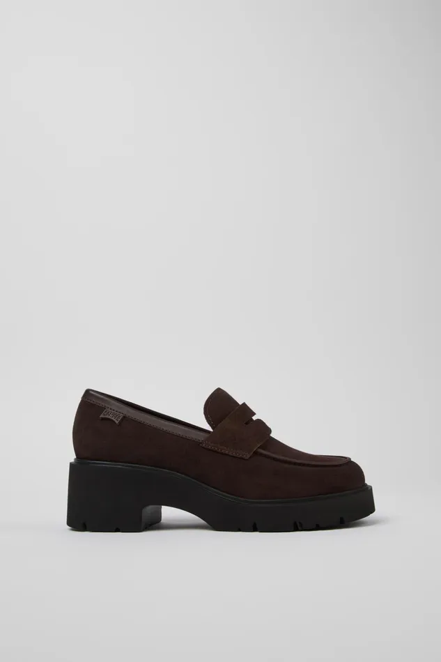 Women Milah Brown Nubuck Loafers Camper Formal Shoes