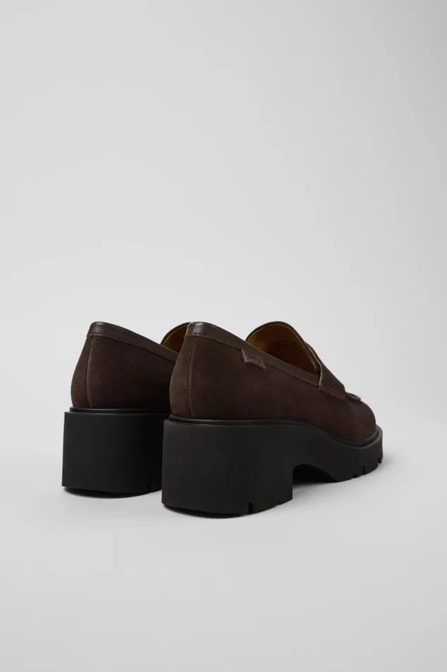 Women Milah Brown Nubuck Loafers Camper Formal Shoes