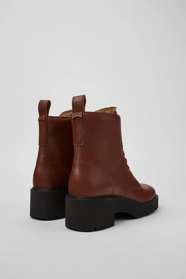 Women Milah Red Laceup Boots Camper Ankle Boots Women Milah Red Laceup Boots Camper Ankle Boots