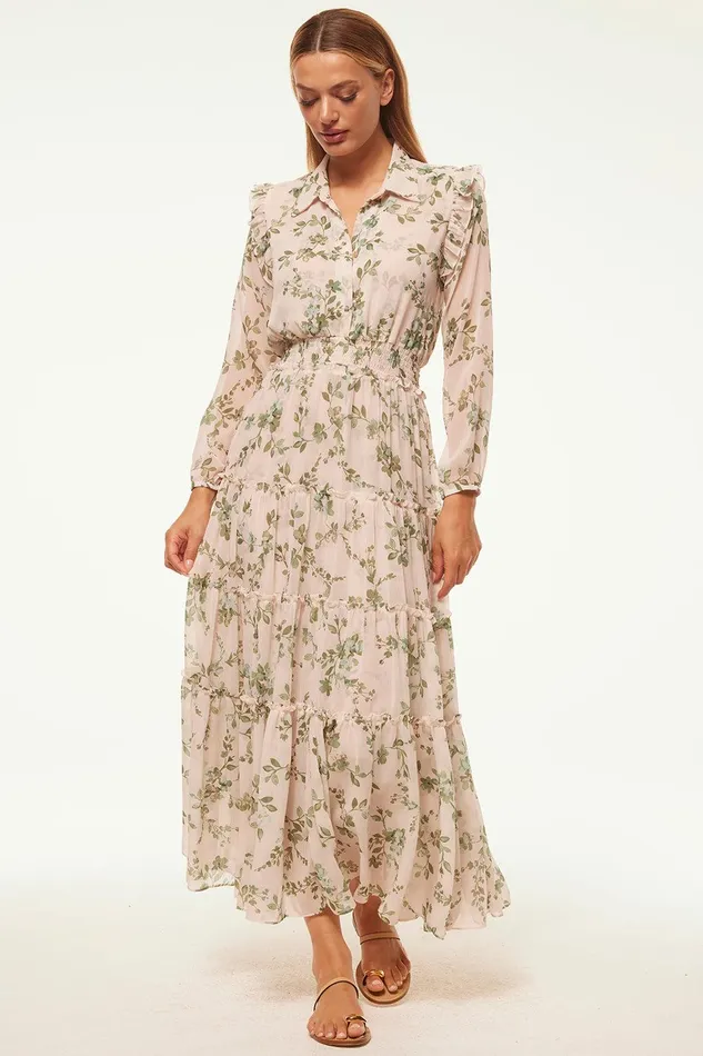 Women MISA Los Angeles Dresses AHREANA DRESS White Sage Botanica