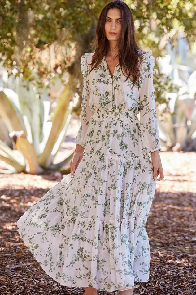 Women MISA Los Angeles Dresses AHREANA DRESS White Sage Botanica