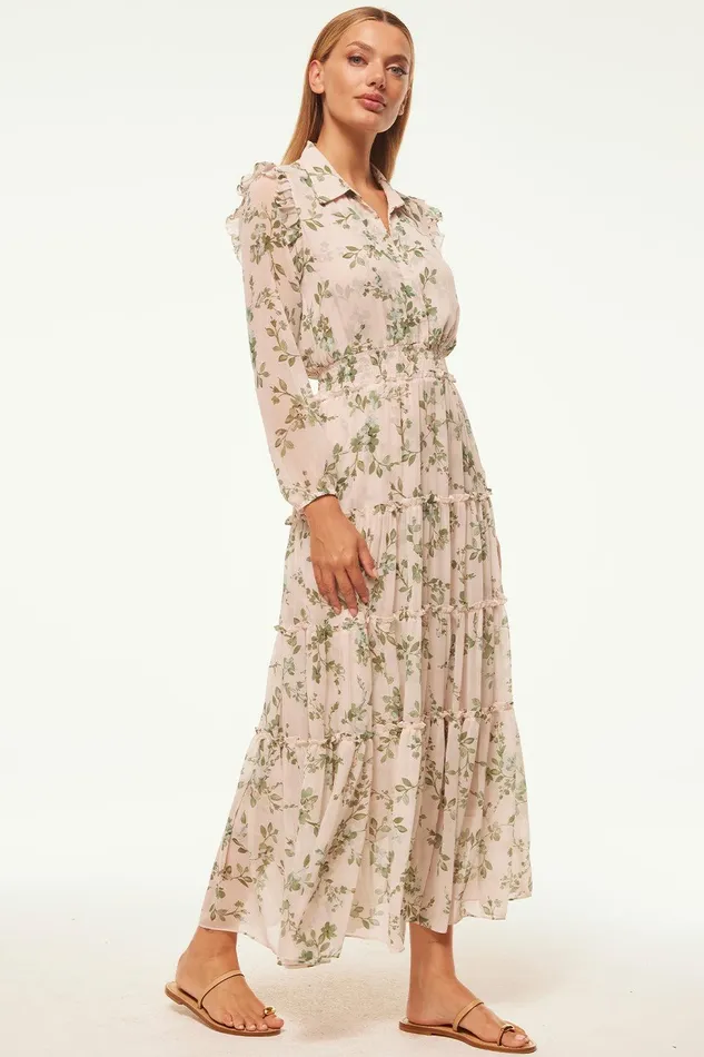 Women MISA Los Angeles Dresses AHREANA DRESS White Sage Botanica