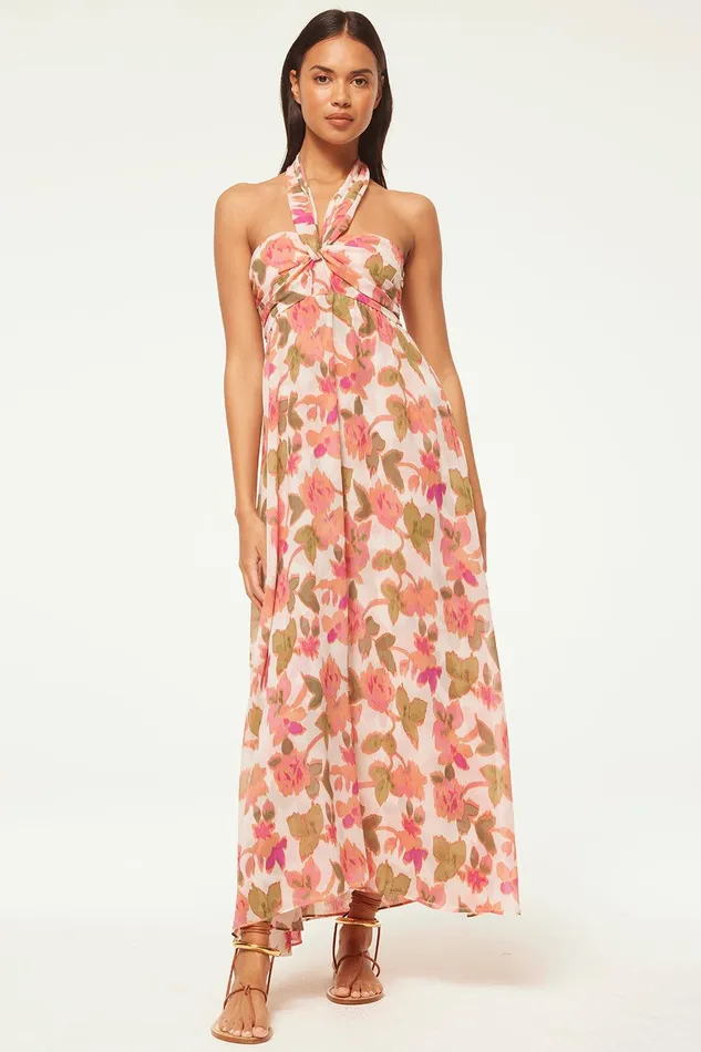 Women MISA Los Angeles Dresses EMINE DRESS Sonoran Flora Chiffon