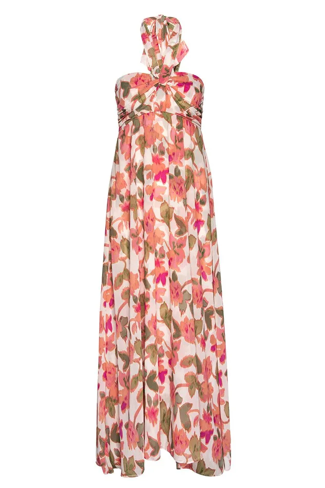 Women MISA Los Angeles Dresses EMINE DRESS Sonoran Flora Chiffon