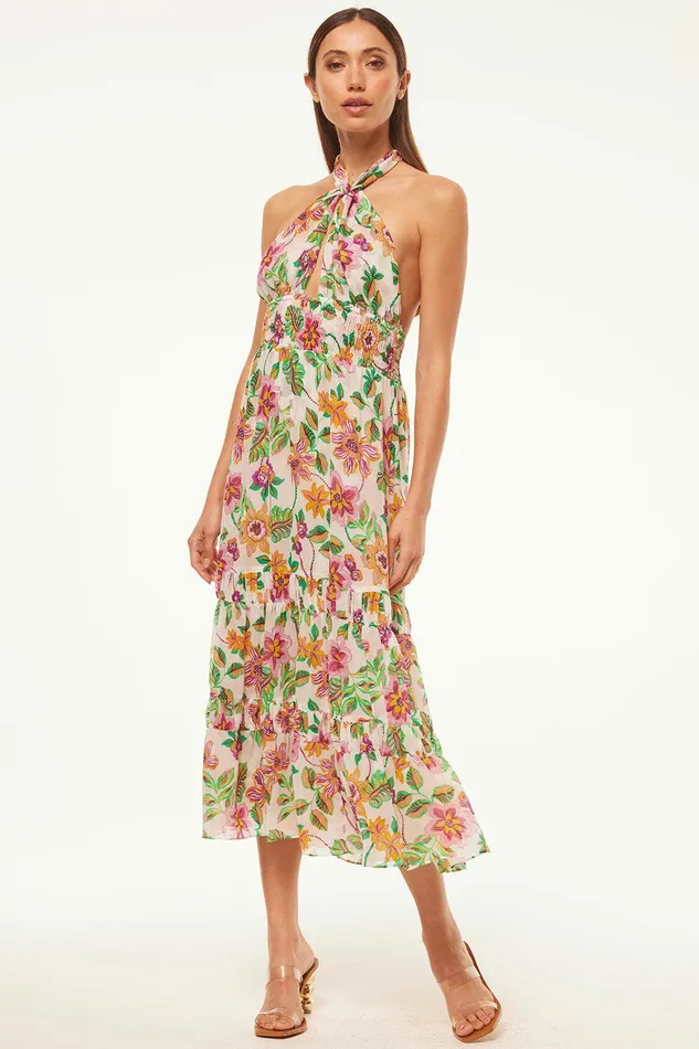 Women MISA Los Angeles Dresses KAROLINA DRESS Flora Exotica Chiffon