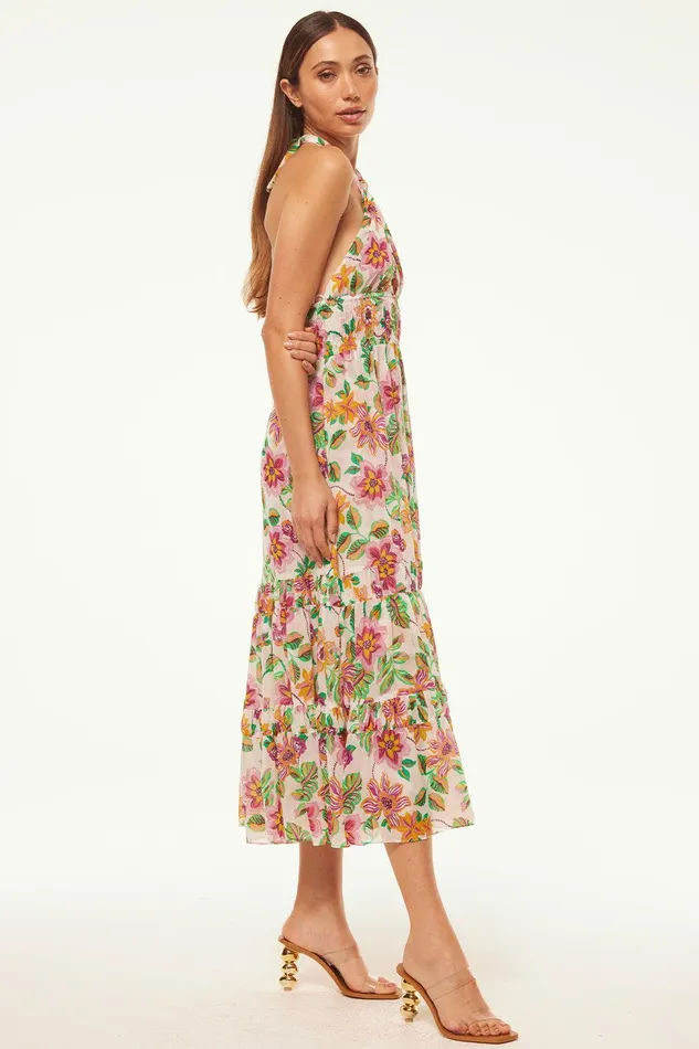 Women MISA Los Angeles Dresses KAROLINA DRESS Flora Exotica Chiffon