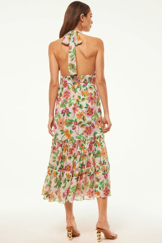 Women MISA Los Angeles Dresses KAROLINA DRESS Flora Exotica Chiffon