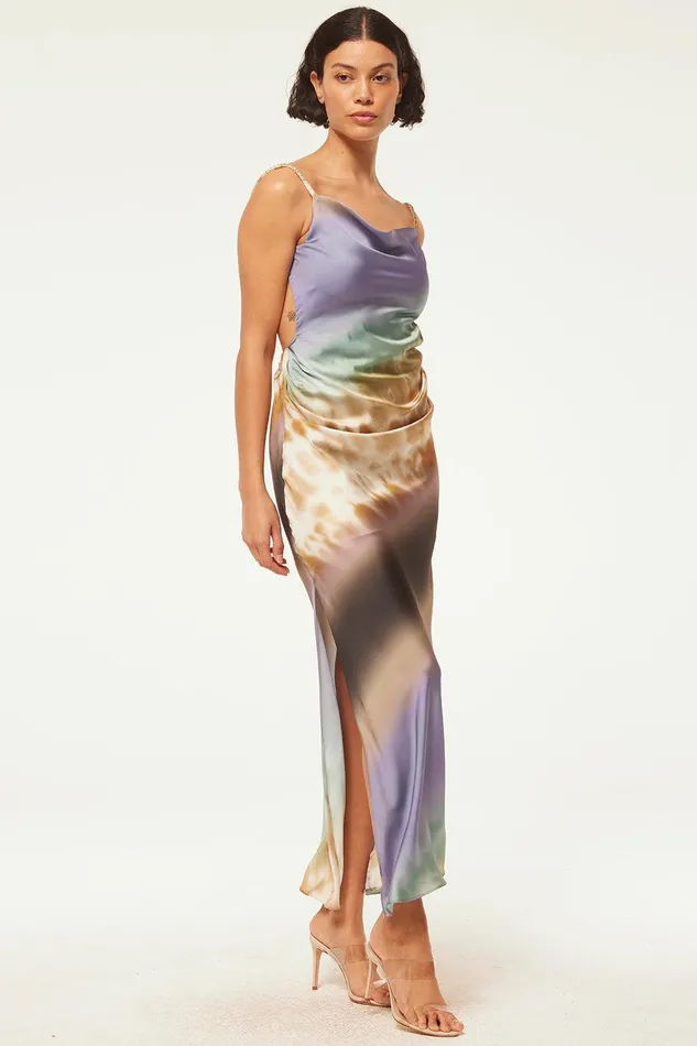 Women MISA Los Angeles Dresses LIVIA DRESS Cerulean Ombre